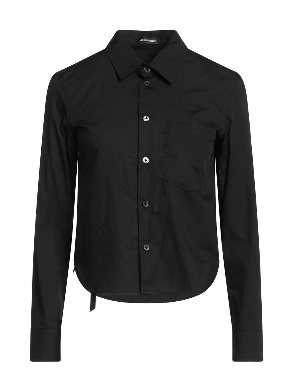 Ann Demeulemeester black Mathilde micro shirt Popeline, 40 (XS)